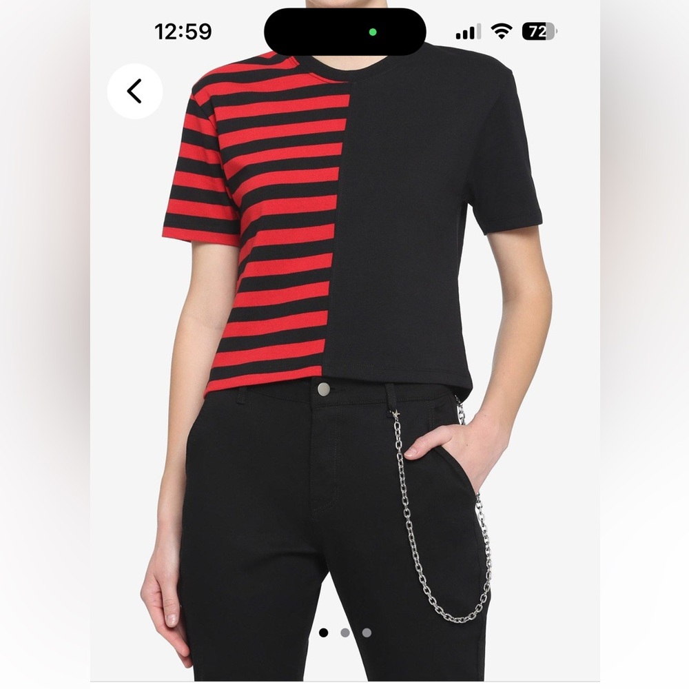 Red stripe crop top